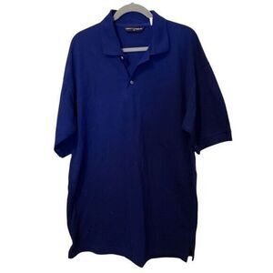 Perfect Clothing Inc Mens Sz XL Blue  Solid Short Sleeve Polo Shirt